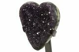 Amethyst Crystal Heart on Metal Stand - Uruguay #342497-3